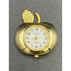 Apple Quartz Mini Apple Shaped Tabletop Clock Good Condition Works Some Wear